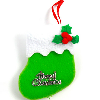 3PCS Мини коледни чорапи Коледна елха Висулка Декорации за дома Navidad Нова година Коледен подарък Торбичка за бонбони