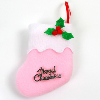 3PCS Мини коледни чорапи Коледна елха Висулка Декорации за дома Navidad Нова година Коледен подарък Торбичка за бонбони