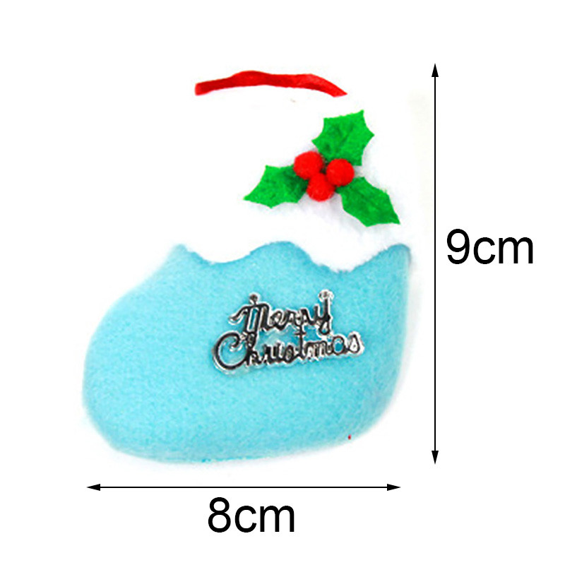 3 TK Mini jõulusokid, jõulupuu ripatsidega kaunistused koju Navidadi uusaasta jõulukinkekott