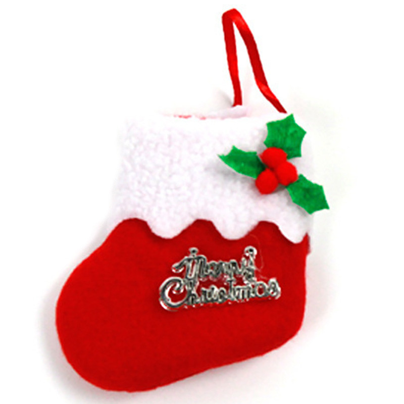 3 TK Mini jõulusokid, jõulupuu ripatsidega kaunistused koju Navidadi uusaasta jõulukinkekott