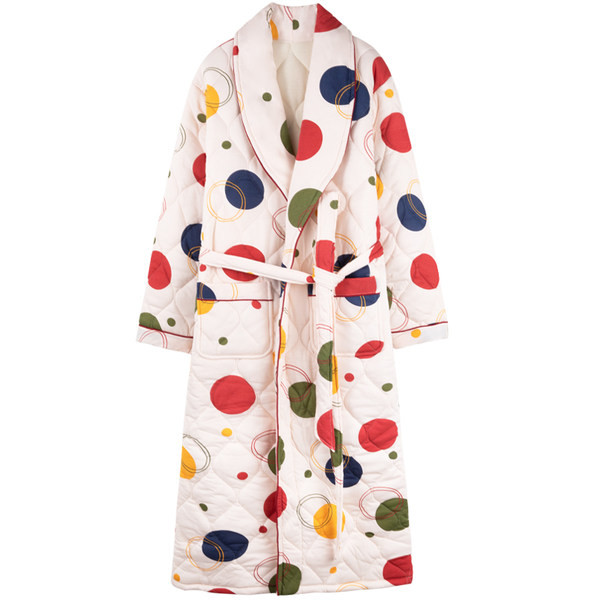 Дамски халат с джоб в различни цветове 