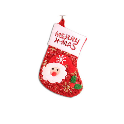 Мини коледен чорап Коледен подарък Плетена вълнена чанта за бонбони Коледна подаръчна чанта за дома Navidad Sock Tree Decor Нова година 2022
