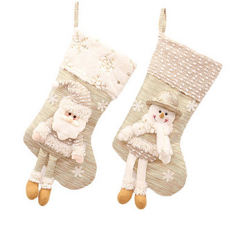 2023 Големи коледни чорапи Златни Дядо Коледа Снежни човеци Скандинавска коледна елха Висулка Декорации за домашна камина Коледен подарък Торба