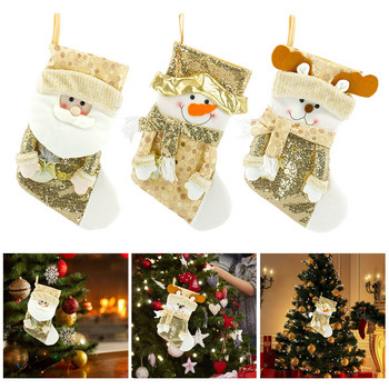 Коледни чорапи Чорапи Коледни бонбони Подаръчна торба Камина Коледна елха Декорация Нова година