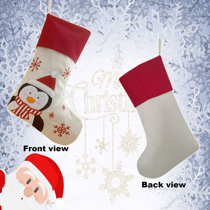 18" коледни чорапи, бродирани класически герои, подаръчна торбичка за коледна украса