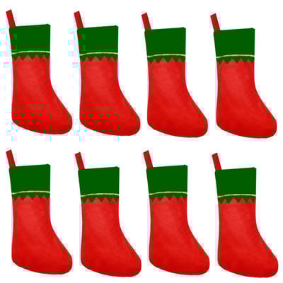 8PCS Коледни чорапи Чорапи Снежен човек Елк Дядо Коледа Чорап Подарък Детски бонбони Подаръчна торбичка Новогодишна камина Коледна елха Декорация