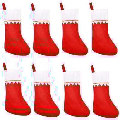 8PCS Коледни чорапи Чорапи Снежен човек Елк Дядо Коледа Чорап Подарък Детски бонбони Подаръчна торбичка Новогодишна камина Коледна елха Декорация