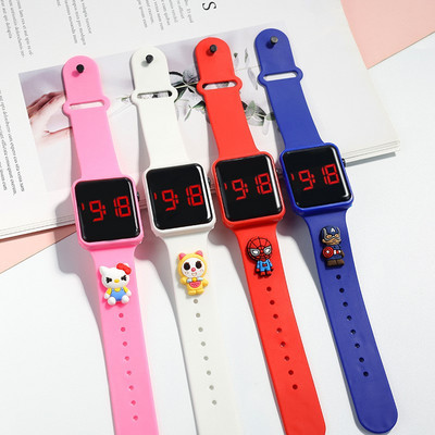 Electronic women`s watch with silicone strap