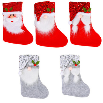Creative Sequin Hat Christmas Socks Cmas Candy Socks Faceless Santa Claus Gift Bag Noel Tree Ornaments Merry Christmas Dec Natal
