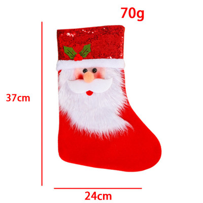 Creative Sequin Hat Christmas Socks Cmas Candy Socks Faceless Santa Claus Gift Bag Noel Tree Ornaments Merry Christmas Dec Natal