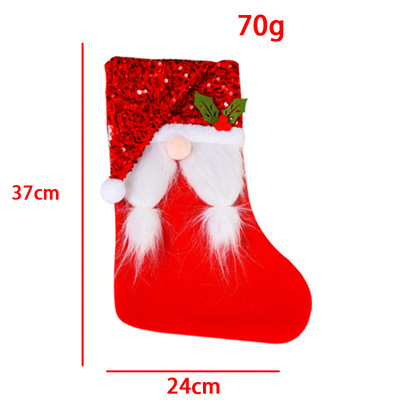 Creative Sequin Hat Christmas Socks Cmas Candy Socks Faceless Santa Claus Gift Bag Noel Tree Ornaments Merry Christmas Dec Natal