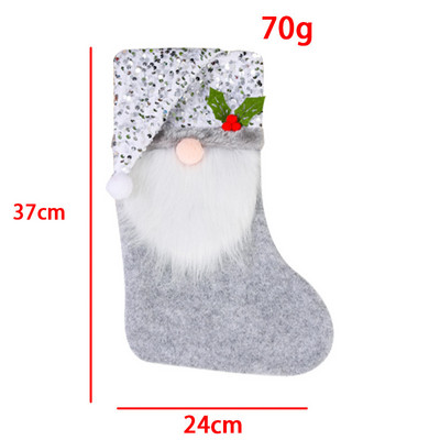 Creative Sequin Hat Christmas Socks Cmas Candy Socks Faceless Santa Claus Gift Bag Noel Tree Ornaments Merry Christmas Dec Natal