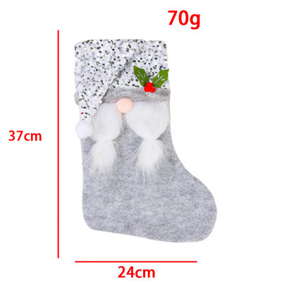 Creative Sequin Hat Christmas Socks Cmas Candy Socks Faceless Santa Claus Gift Bag Noel Tree Ornaments Merry Christmas Dec Natal