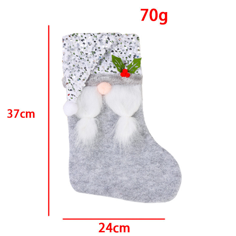 Creative Sequin Hat Christmas Socks Cmas Candy Socks Faceless Santa Claus Gift Bag Noel Tree Ornaments Merry Christmas Dec Natal