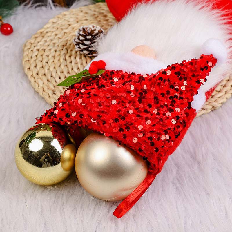 Creative Sequin Hat Christmas Socks Cmas Candy Socks Faceless Santa Claus Gift Bag Noel Tree Ornaments Merry Christmas Dec Natal