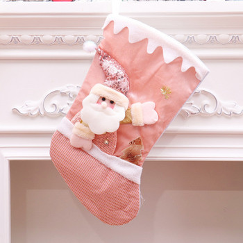 Чорапи за коледно дърво Поставки за подаръци Декорации Розов подарък Висулка с големи бонбони Чорапи Празнични парти партита