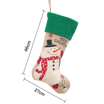 Χριστουγεννιάτικο Δέντρο Κρεμαστές Κάλτσες Λινό Φεστιβάλ Apple Δώρο Τσάντες καραμέλα κινούμενα σχέδια Snowflake Χριστουγεννιάτικο πάρτι Διακοσμητικά τζακιού
