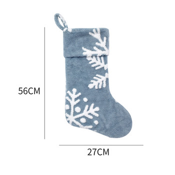 Бели снежинки Плюшен коледен чорап Бонбони Чорапи Подаръчни торбички Коледни орнаменти Украси за коледно дърво Navidad 2023