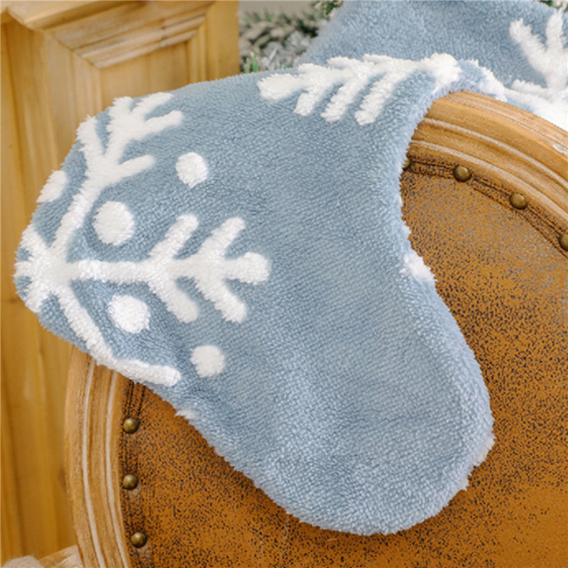 Λευκές νιφάδες χιονιού βελούδινες χριστουγεννιάτικες κάλτσες καραμέλες Τσάντες δώρου Χριστουγεννιάτικα στολίδια Διακοσμήσεις χριστουγεννιάτικων δέντρων Navidad 2023