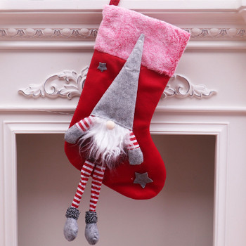 Големи чорапи за коледно дърво Поставки за подаръци Чанти Декорации Празнични партита Консумативи Чанти за Дядо Коледа Коледни орнаменти