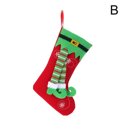 Božićne čarape Vilenjačka noga Vrećica za slatkiše Sretno božićno drvce Ukrasi za dom Božićni ukrasi Viseći privjesci 2022 Navidad Pa W2C8
