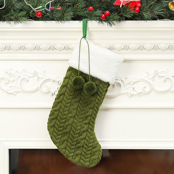 Χριστουγεννιάτικες πλεκτές κάλτσες Άγιος Βασίλης Τσάντα δώρου με καραμέλα Καλώδιο Πλεκτή Κάλτσα Χριστουγεννιάτικο Δέντρο Κρεμαστό στολίδι Τζάκι Δέντρο Διακόσμηση