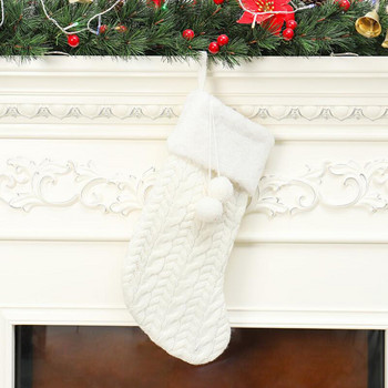 Χριστουγεννιάτικες πλεκτές κάλτσες Άγιος Βασίλης Τσάντα δώρου με καραμέλα Καλώδιο Πλεκτή Κάλτσα Χριστουγεννιάτικο Δέντρο Κρεμαστό στολίδι Τζάκι Δέντρο Διακόσμηση
