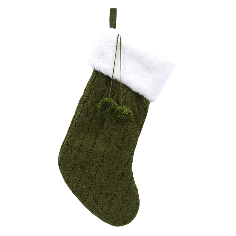 Božićne pletene čarape Djed Božićnjak Vrećica za slatkiše Kabel Pletena čarapa Božićno drvce Viseći ukras Kamin Dekoracija drvca