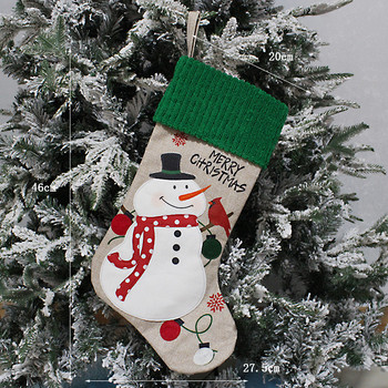 Коледни висящи чорапи Дядо Коледа Снежен човек Elk Bear Candy Apple Bag Коледен декор за дома Камина Празник