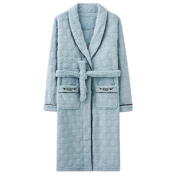 Halat de pluș de damă cu broderie