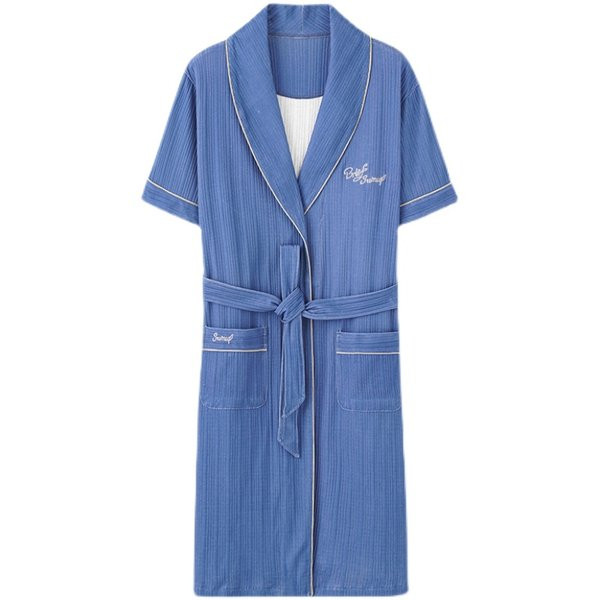 Naiste vabaaja hommikumantel 3/4 varruka ja vööga