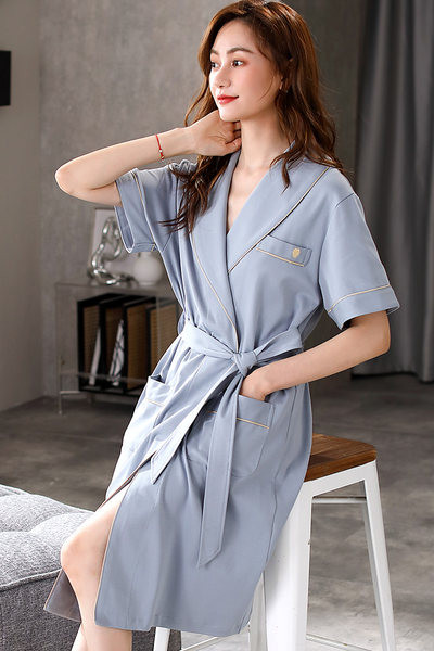 Ženska kućna haljina sa kratkim rukavima