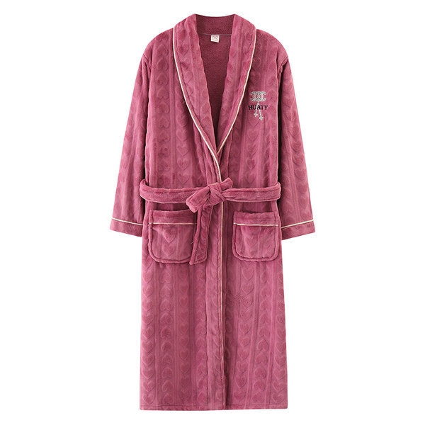 Naujo modelio moteriškas pūkinis chalatas su dirželiu - kelių spalvų