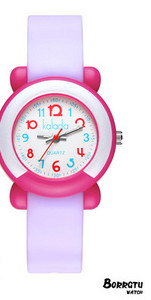 Водоустойчив часовник с кръгъл циферблат и силиконова каишка