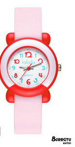 Водоустойчив часовник с кръгъл циферблат и силиконова каишка