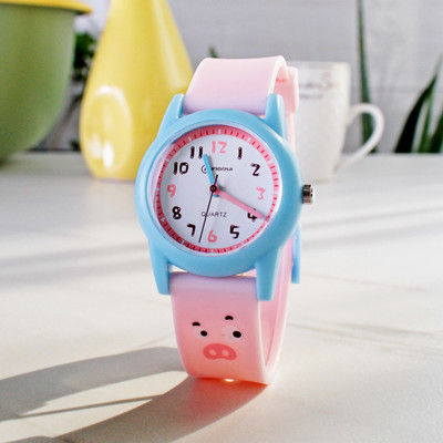 Нов модел водоустойчив детски часовник с силиконова каишка и апликация