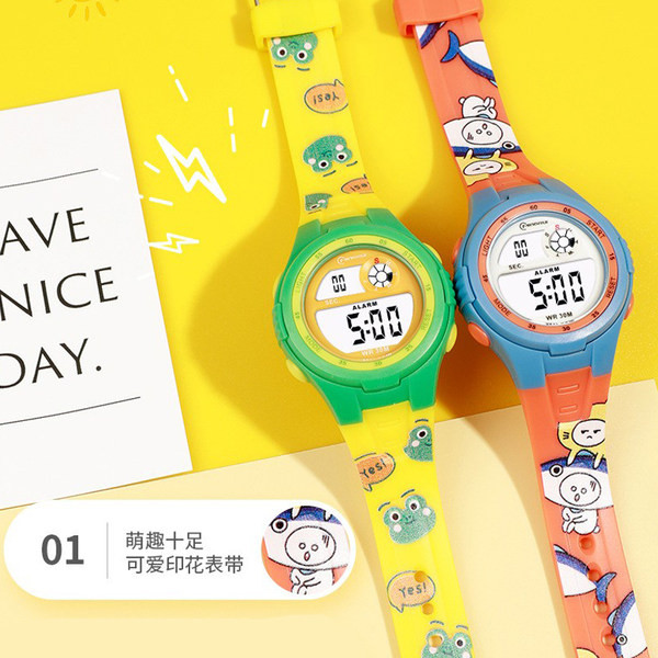 Детски водоустойчив часовник със силиконова каишка