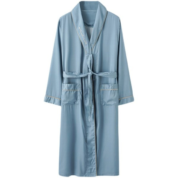 Ежедневен тънък халат със средна дължина и джоб