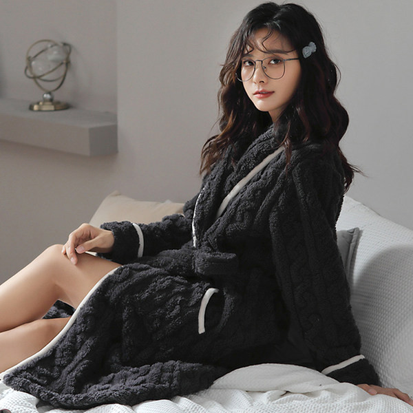 Дамски домашен халат с колан няколко цвята  