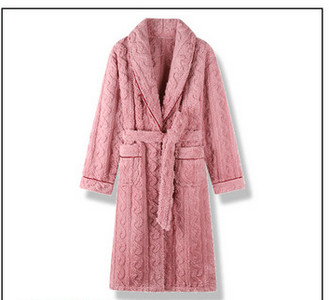 Поларен дамски халат с джоб и принт