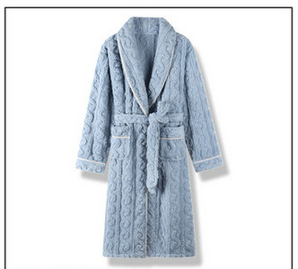 Поларен дамски халат с джоб и принт