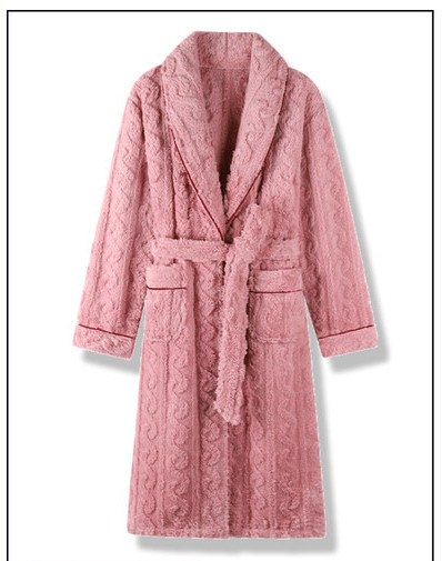 Поларен дамски халат с джоб и принт