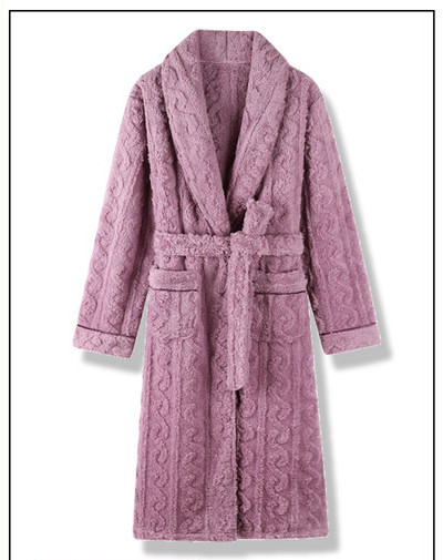 Поларен дамски халат с джоб и принт