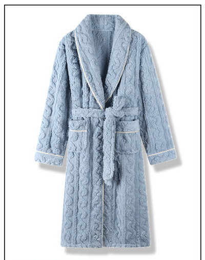 Поларен дамски халат с джоб и принт