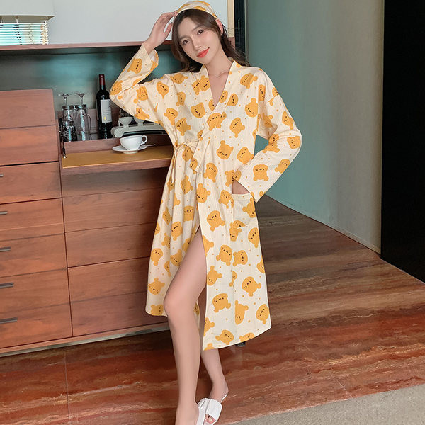 Ежедневен дамски халат с принт