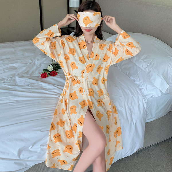 Ежедневен дамски халат с принт