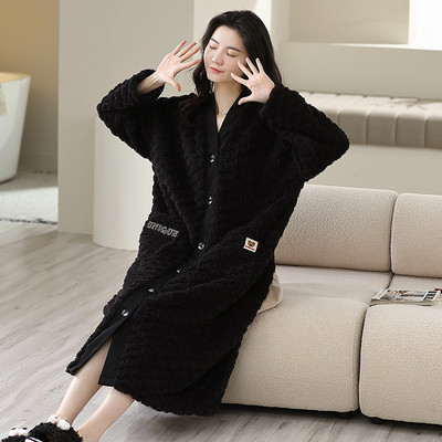 Домашен дамски халат с джобове