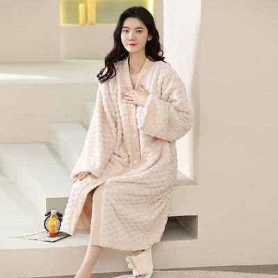 Домашен дамски халат с джобове