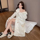 Есенно-зимен поларен дамски халат -широк модел