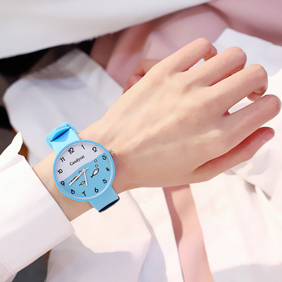 Fashionable children`s watch with silicone strap for boys and girls